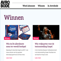 Win diverse prijzen op Avrobode.nl